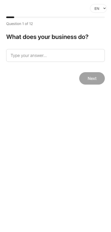 AI Automation Starter Kit free audit questionnaire on mobile